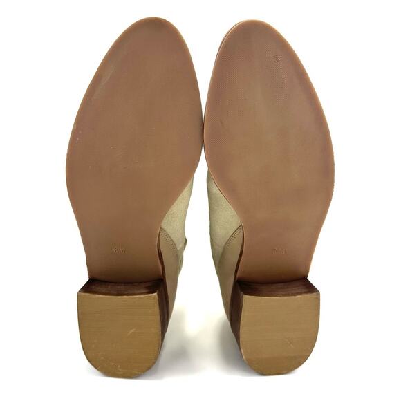 Coconut Cecilia Women Tan Ankle Boot Size 8 Suede Block Heel Notched Bootie New - Picture 8 of 14